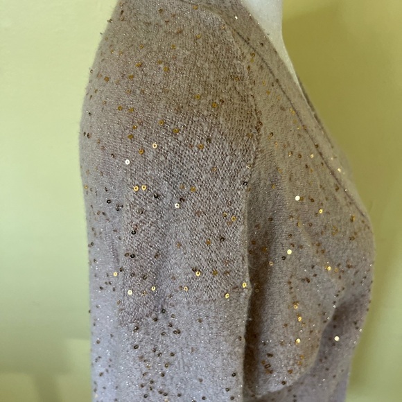 Express Your Women’s Sequin Embellished Beige Cardigan Size XS - Picture 7 of 11